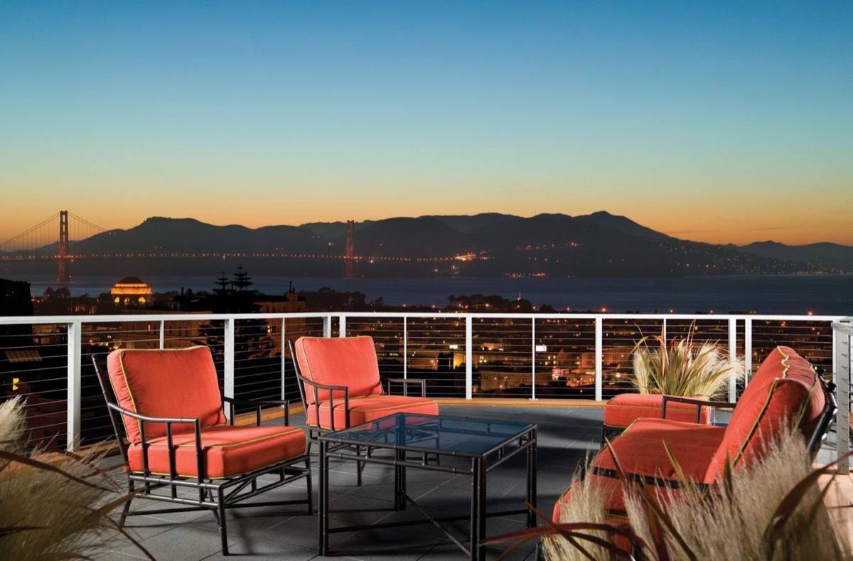 San Francisco rooftop patio cable railing